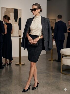 EUC Vintage H&M High-Waisted Pencil Skirt - Jet Black - Size XS